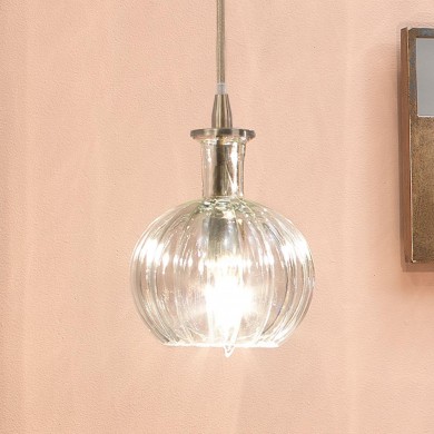 Billie Modern Ribbed Glass Carafe Pendant Light