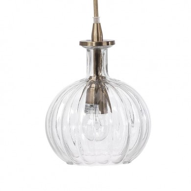 Billie Modern Ribbed Glass Carafe Pendant Light