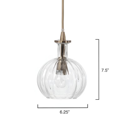 Billie Modern Ribbed Glass Carafe Pendant Light Billie Modern Ribbed Glass Carafe Pendant Light