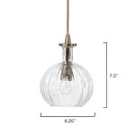 Billie Modern Ribbed Glass Carafe Pendant Light