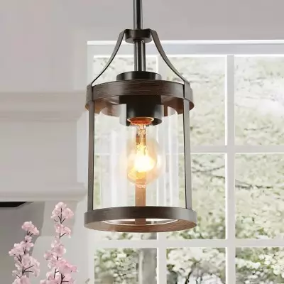 Brilliante Industrial Retro Rust Cylinder Seeded Glass Pendant Light Brilliante Industrial Retro Rust Cylinder Seeded Glass Pendant Light