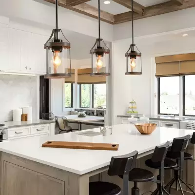 Brilliante Industrial Retro Rust Cylinder Seeded Glass Pendant Light Brilliante Industrial Retro Rust Cylinder Seeded Glass Pendant Light