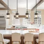 Brilliante Industrial Retro Rust Cylinder Seeded Glass Pendant Light