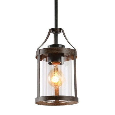 Brilliante Industrial Retro Rust Cylinder Seeded Glass Pendant Light Brilliante Industrial Retro Rust Cylinder Seeded Glass Pendant Light