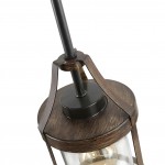Brilliante Industrial Retro Rust Cylinder Seeded Glass Pendant Light