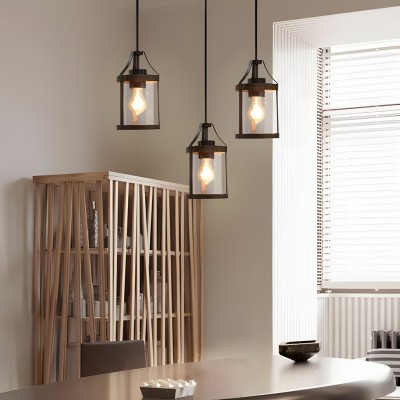 Brilliante Industrial Retro Rust Cylinder Seeded Glass Pendant Light Brilliante Industrial Retro Rust Cylinder Seeded Glass Pendant Light