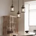 Brilliante Industrial Retro Rust Cylinder Seeded Glass Pendant Light