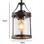Brilliante Industrial Retro Rust Cylinder Seeded Glass Pendant Light