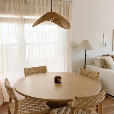 Holli Organic Boho Wicker Rattan Pendant Light