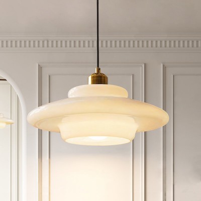 Ritika Vintage Art Cream Multi-Shape Glass Pendant Light Ritika Vintage Art Cream Multi-Shape Glass Pendant Light