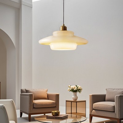 Ritika Vintage Art Cream Multi-Shape Glass Pendant Light Ritika Vintage Art Cream Multi-Shape Glass Pendant Light