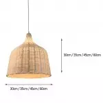 Galatea Boho Bell Shaped Rattan Chandelier