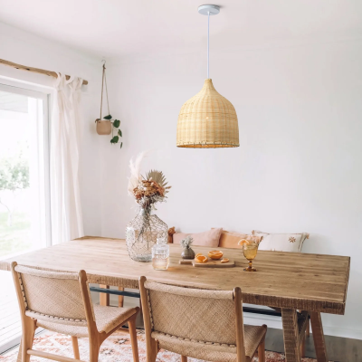 Galatea Boho Bell Shaped Rattan Chandelier Galatea Boho Bell Shaped Rattan Chandelier