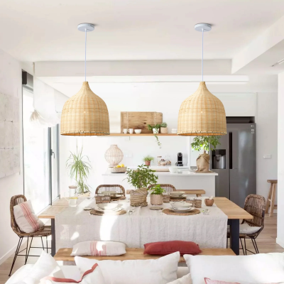 Galatea Boho Bell Shaped Rattan Chandelier Galatea Boho Bell Shaped Rattan Chandelier