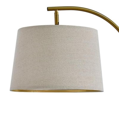 Zaden Vintage Gold Linen Shade Floor Lamp
