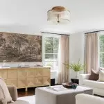 Claude Farmhouse Striped Glass Drum Ceiling Light Claude Farmhouse Striped Glass Drum Ceiling Light