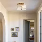 Claude Farmhouse Striped Glass Drum Ceiling Light Claude Farmhouse Striped Glass Drum Ceiling Light