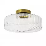Levi Farmhouse Ribbed Glass Brass Ceiling Light