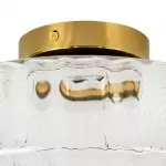 Levi Farmhouse Ribbed Glass Brass Ceiling Light