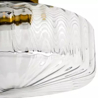 Levi Farmhouse Ribbed Glass Brass Ceiling Light Levi Farmhouse Ribbed Glass Brass Ceiling Light