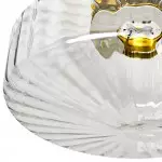 Levi Farmhouse Ribbed Glass Brass Ceiling Light