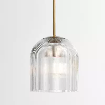 Alain Farmhouse Cooper Ribbed Glass Pendant Light Alain Farmhouse Cooper Ribbed Glass Pendant Light