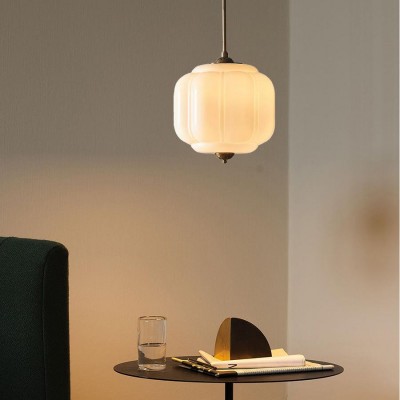 Cyrilith Vintage Milk Glass Oiled Brass Eloise Pendant light Cyrilith Vintage Milk Glass Oiled Brass Eloise Pendant light