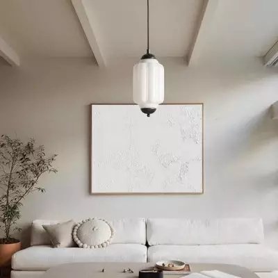 Cyrilith Farmhouse Pumpkin Glass Eloise Pendant Light Cyrilith Farmhouse Pumpkin Glass Eloise Pendant Light