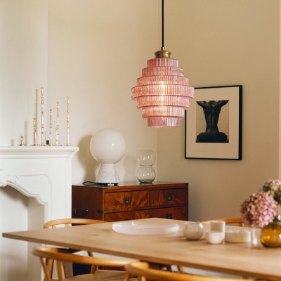 Kaelyn Bottle Shade Stained Striped Glass Pendant Light Kaelyn Bottle Shade Stained Striped Glass Pendant Light