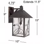 Bliss French Rustic Iron Lantern Seedy Glass Sconce