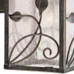 Bliss French Rustic Iron Lantern Seedy Glass Sconce