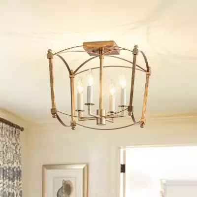 Celeste Retro 4 Light Open Frame Lantern Cage Ceiling Light Celeste Retro 4 Light Open Frame Lantern Cage Ceiling Light
