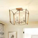 Ozma Stylish Wavy Glass Lantern Flush Mount Ceiling Light