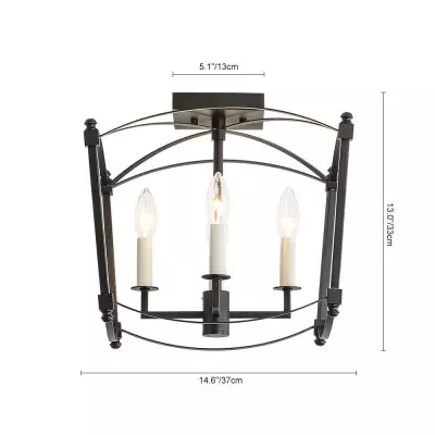 Celeste Retro 4 Light Open Frame Lantern Cage Ceiling Light