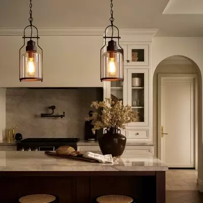 Eryxis Industrial Vintage Iron Glass Jar Pendant Light Eryxis Industrial Vintage Iron Glass Jar Pendant Light