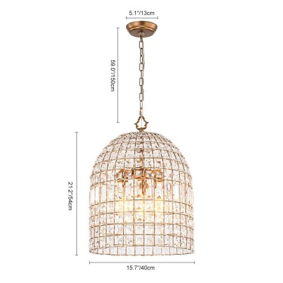 Zelda French Crystal Birdcage Pendant Light Zelda French Crystal Birdcage Pendant Light