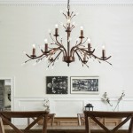 Thadder French Country 9 Light Bronze Crystal Chandelier