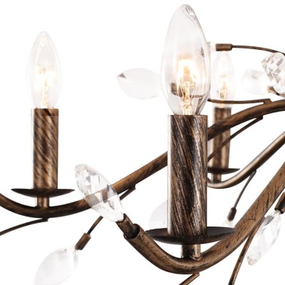 Thadder French Country 9 Light Bronze Crystal Chandelier Thadder French Country 9 Light Bronze Crystal Chandelier