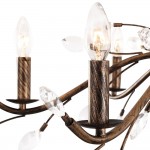 Thadder French Country 9 Light Bronze Crystal Chandelier