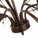 Thadder French Country 9 Light Bronze Crystal Chandelier