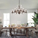 Thadder French Country 9 Light Bronze Crystal Chandelier