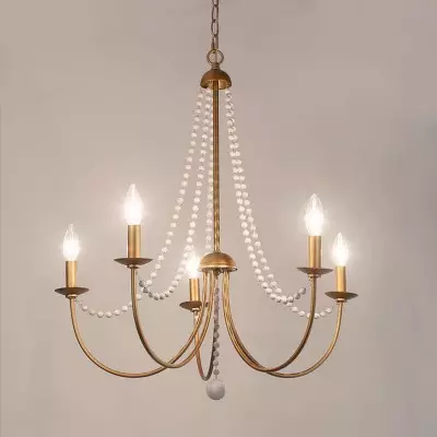 Ophelia French Country 5-Light Wood Beads Branch Chandelier
