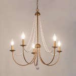 Ophelia French Country 5-Light Wood Beads Branch Chandelier