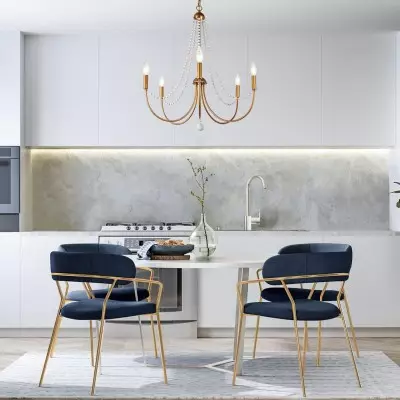 Ophelia French Country 5-Light Wood Beads Branch Chandelier