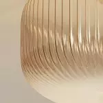 Octavius Farmhouse Retro Amber Fluted Glass Ceiling Light