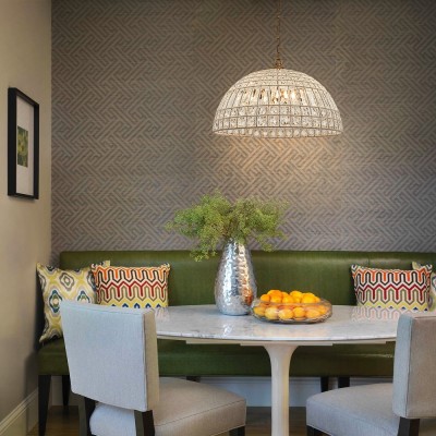 Zeldan Modern French Antique Bronze Dome Crystal Chandelier Zeldan Modern French Antique Bronze Dome Crystal Chandelier