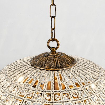 Zeldan Modern French Antique Bronze Dome Crystal Chandelier Zeldan Modern French Antique Bronze Dome Crystal Chandelier