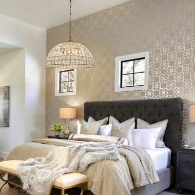 Zeldan Modern French Antique Bronze Dome Crystal Chandelier Zeldan Modern French Antique Bronze Dome Crystal Chandelier