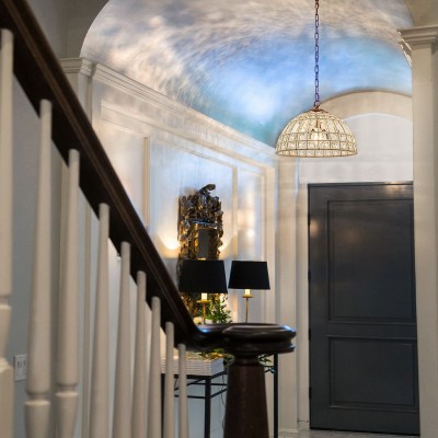 Zeldan Modern French Antique Bronze Dome Crystal Chandelier Zeldan Modern French Antique Bronze Dome Crystal Chandelier