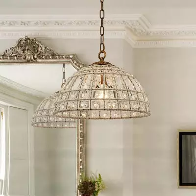 Zeldan Modern French Antique Bronze Dome Crystal Chandelier Zeldan Modern French Antique Bronze Dome Crystal Chandelier